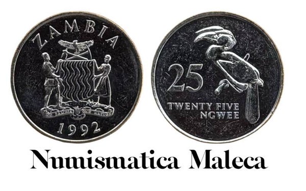 Zambia 25 Ngwee 1992, Km29 Unc