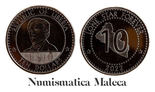 Liberia 10 Dollar 2022, Km-new Unc