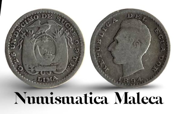 Ecuador 1 Decimo 1894, Km50 Vf
