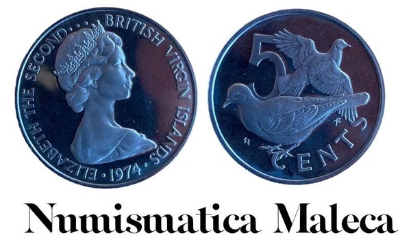 Islas Virgenes Britanicas 5 Cents 1976 km2 Unc