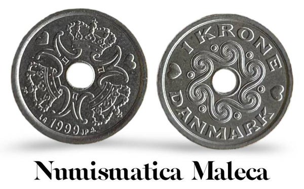 Dinamarca 1 Kroner 1999, Km873 Vf