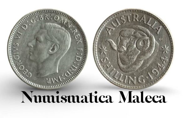 Australia 1 Shilling 1944, Km39 Plata