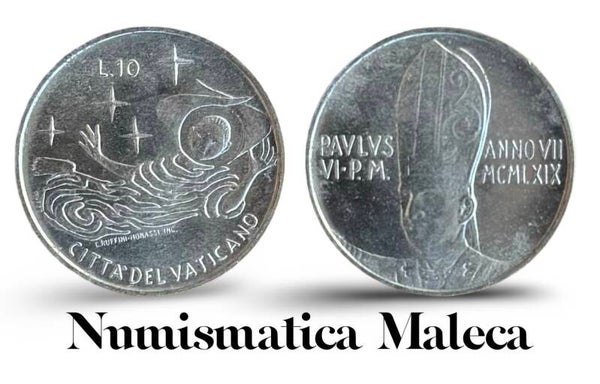Ciudad Del Vaticano 10 Lire 1969, Km111 Aunc
