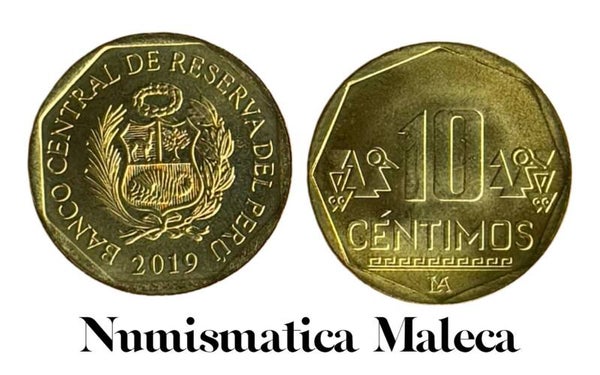 Peru 10 Centimos 2019, Km305.4 Unc