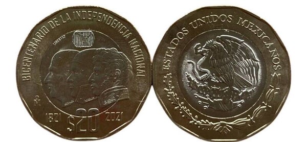 MEXICO 20 PESOS 2021 BICENTENARIO DE LA INDEPENDENCIA NACIONAL