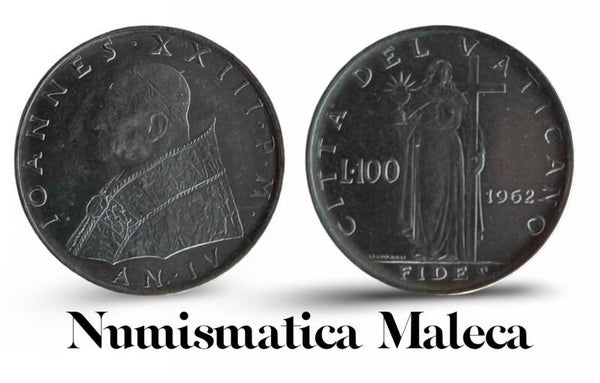 Ciudad Del Vaticano 100 Lire 1962, Km64 VF