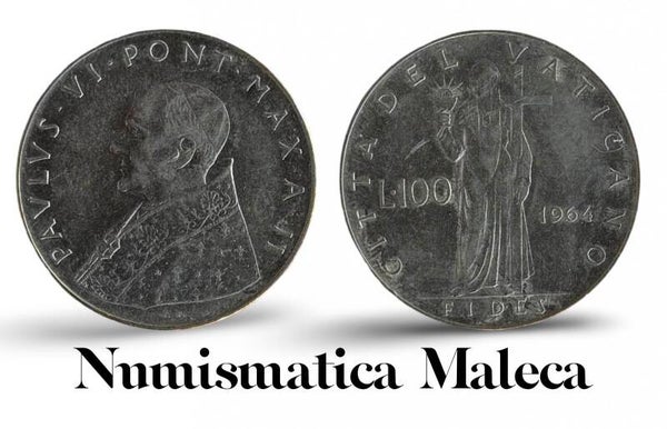 Ciudad Del Vaticano 100 Lire 1964, Km82 VF