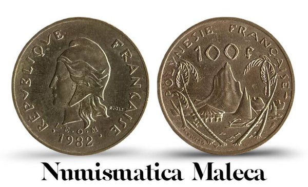 Polinesia Francesa 100 Francs 1982, Km14 XF