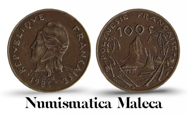 Polinesia Francesa 100 Francs 1984, Km14 XF