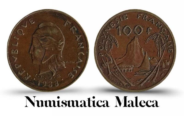 Polinesia Francesa 100 Francs 19858, Km14 XF