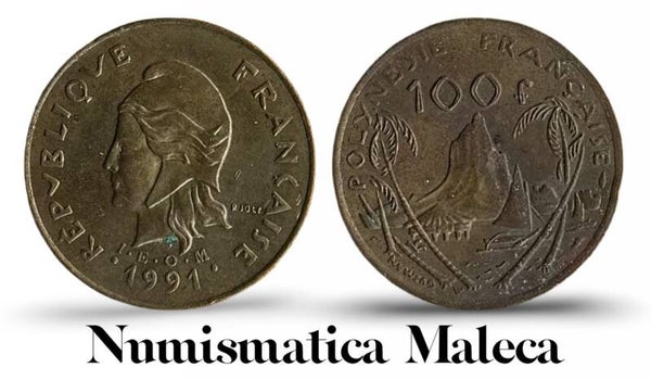 Polinesia Francesa 100 Francs 1991 Km14 XF