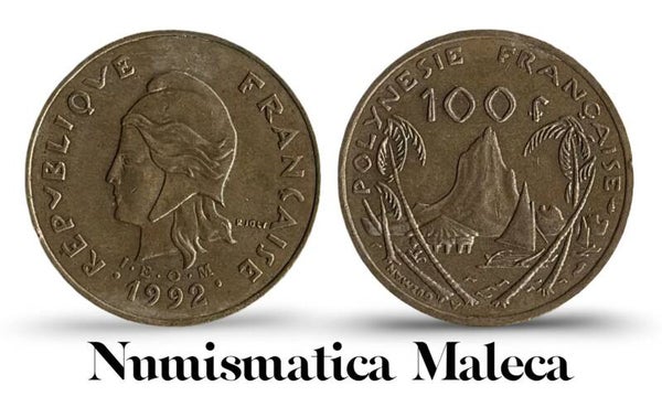 Polinesia Francesa 100 Francs 1992, Km14 XF