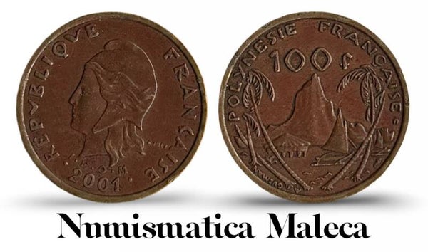 Polinesia Francesa 100 Francs 2001, Km14 XF