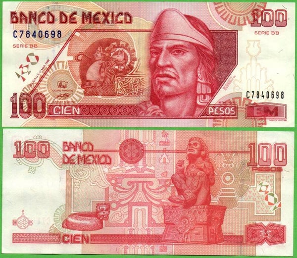 Mexico 100 Pesos 1998, P-108c Prefix-BB XF-AU