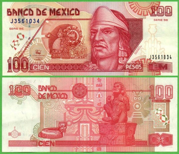 Mexico 100 Pesos 1998, P-108c.2 Prefix-BE XF