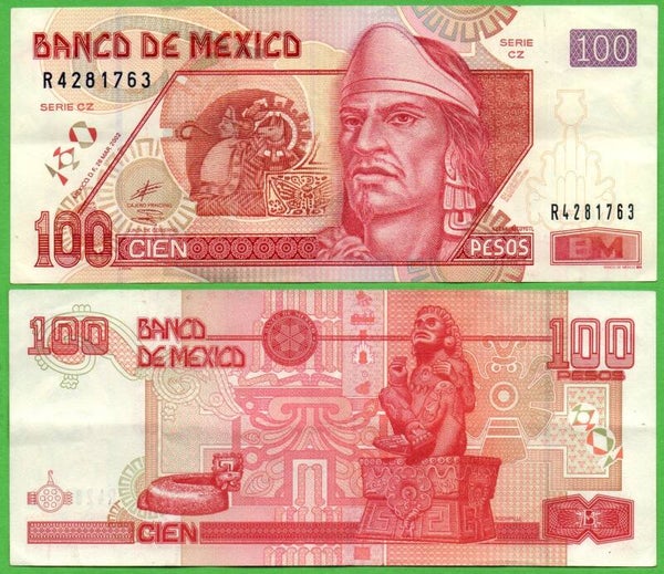 Mexico 100 Pesos 2002, P-118b.1 Prefix-EZ XF