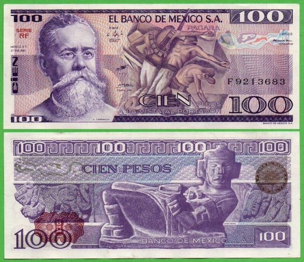 Mexico 100 Pesos 1981 P-74a.RF Prefix-RF Unc