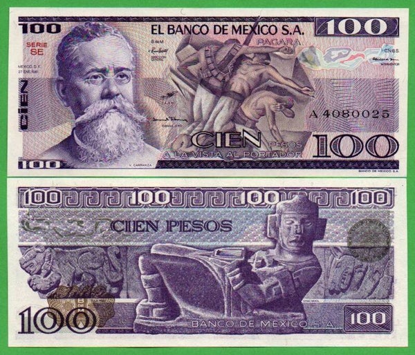 Mexico 100 pesos 1981, P-74b Prefix-SE uNC