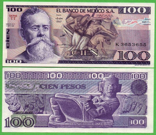 Mexico 100 Pesos 1981, P-74b.TT Prefix-TT Unc