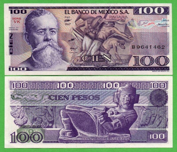 Mexico 100 Pesos 1982, P-74c.VK PRefix-VK Unc