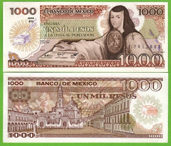 Mexico 1000 Pesos 1985, P-85a.XH Prefix-XH Unc