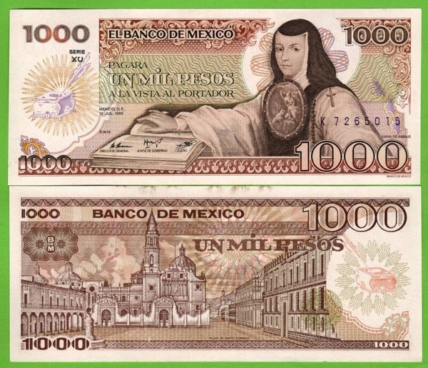 Mexico 100 Pesos 1985, P-85a.XU Prefix-XU Unc