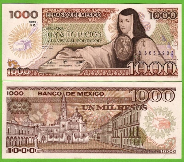 Mexico 1000 Pesos 1985, P-85a.XZ Prefix-XZ Unc