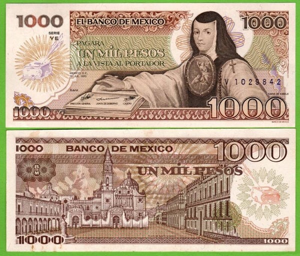 Mexico 1000 Pesos 1985, P-85a.YE Prefix-YE Unc