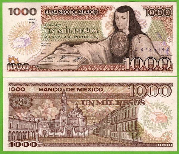 Mexico 100 Pesos 1985, P-85a.YM Prefix-YM Unc
