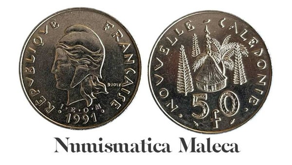 Nueva Caledonia 50 Francs 1991, Km13 XF