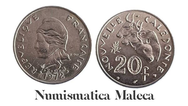 Nueva Caledonia 20 Francs 1972, Km12 Xf
