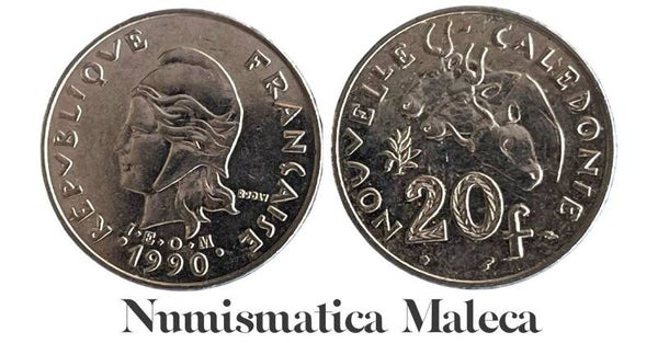 Nueva Caledonia 20 Francs 1992, Km12 Xf