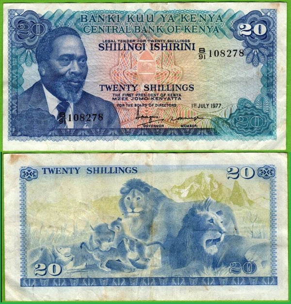 Kenya 20 Shilling 1977, P-17 Xf Raro