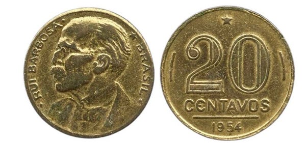 Brazil 20 centavos 1954 (america)