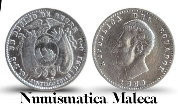 Ecuador 1 Decimo 1889, Km50 Plata