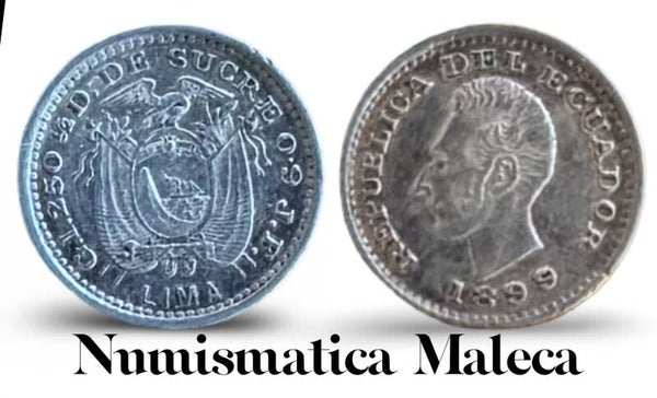 Ecuador 1/2 Decimo 1899, Km55 Plata