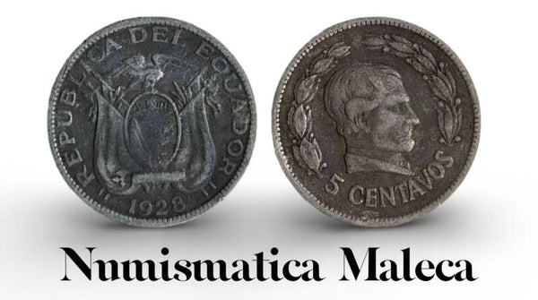 Ecuador 5 centavos 1928, Km70 Vf