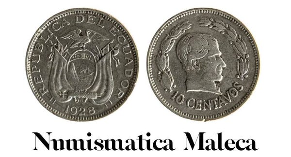Ecuador 10 centavos 1928, Km70 Vf
