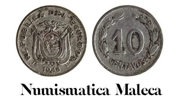 Ecuador 10 centavos 1946, Km766 Vf