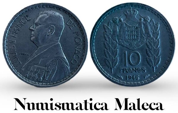 Monaco 10 Francs 1946 km123 Xf-Au