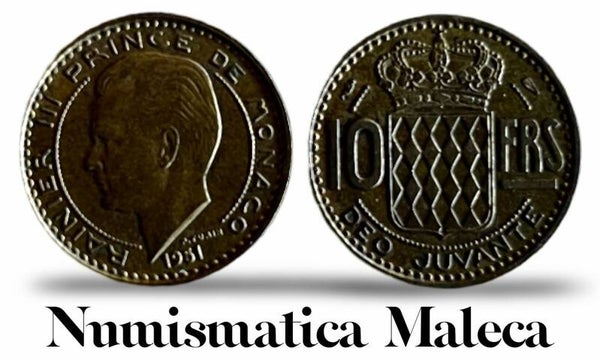 Monaco 10 Francs 1951 , Km130 XF