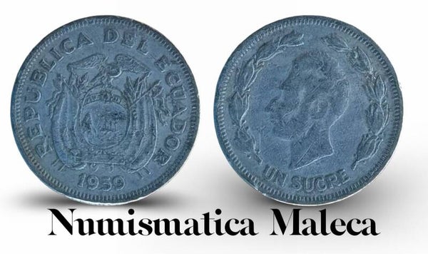 Ecuador 1 Sucres 1959, Km78a VF