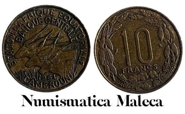 Estados Del Africa Ecuatorial 10 Francs 1961 km2 Fina