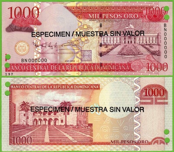 Republica Dominicana 1000 pesos 2006, P-180a  Especimen UNc