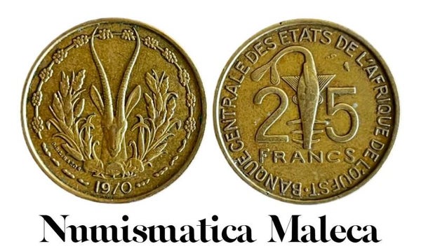 Estados Del Africa Occidental 25 Francs 1970, km5