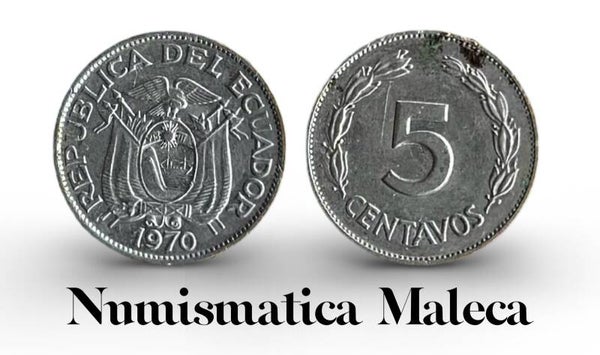 Ecuardor 5 centavos 1970, Km75c Vf