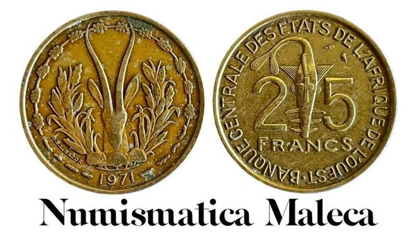 Estados Del Africa Occidental 25 Francs 1971, km5