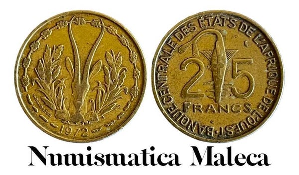 Estados Del Africa Occidental 25 Francs 1972, km5