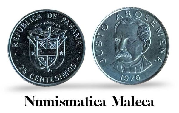Panama 25 Centesimos 1976 km37.1 Unc
