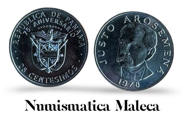 Panama 25 Centesimos 1978 km37.1 Unc